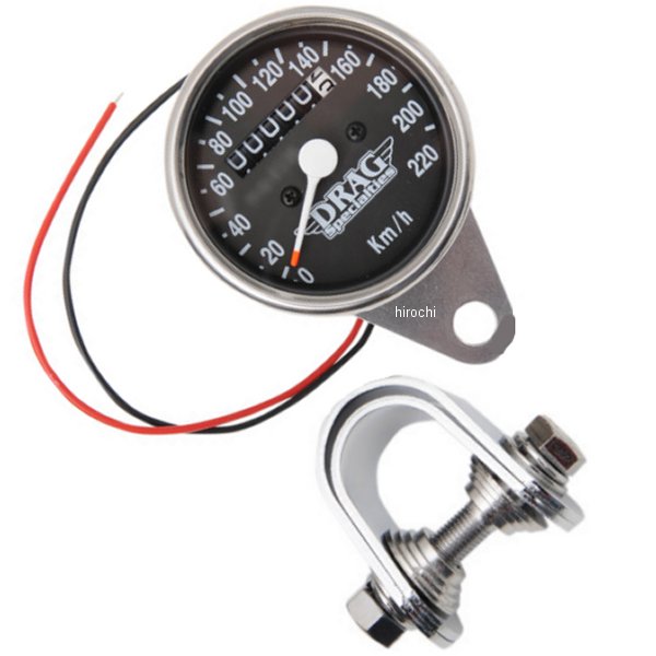 機械式スピードメーター(240km/h) 2.37インチ(60mm) 2:1 クローム/白