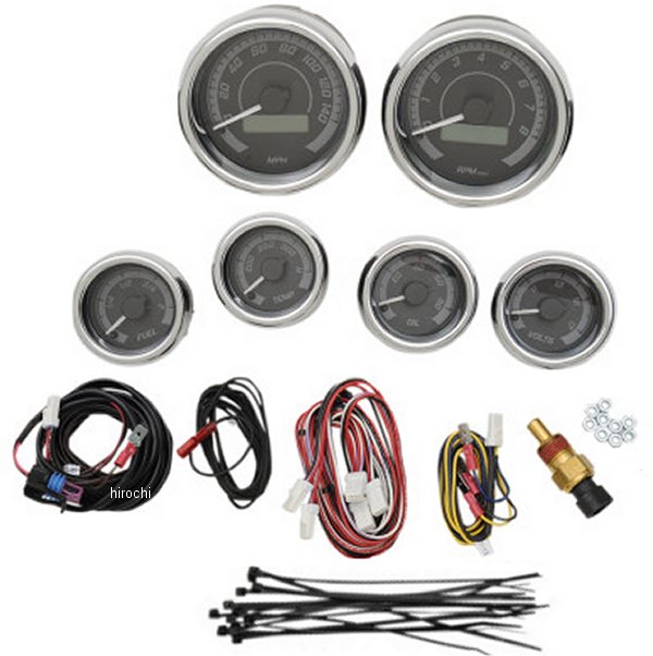 メーター 6個セット MVX-8K 黒/グレー/クロームべゼル