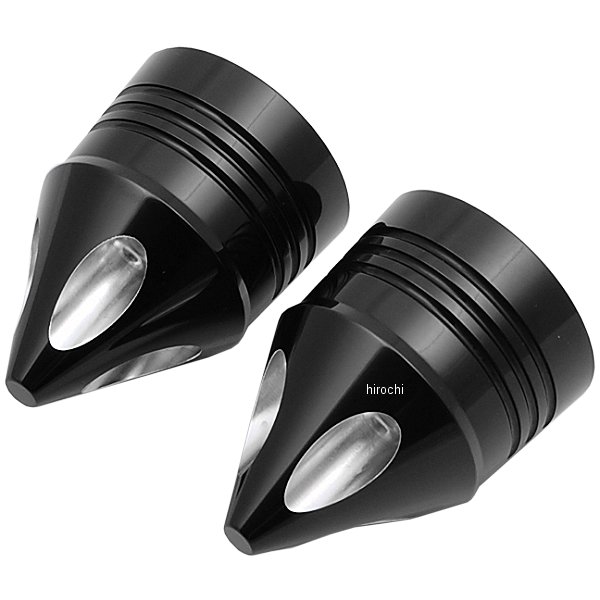 フロント アクスル ナット カバー 07年-20年 ツインカム スパイク 黒 左右ペア