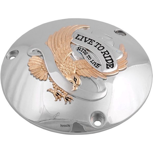 ダービーカバー 70年-98年 Big Twin LIVE TO RIDE クローム/ゴールド