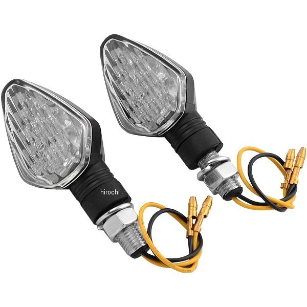 LEDウインカーランプ つや消し黒/クリア 樹脂 (2個入り)