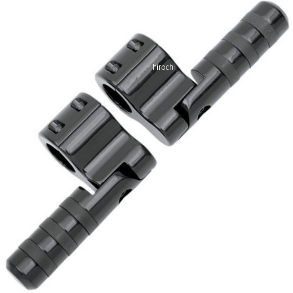 フットペグ ワイドバンド クランプオン 1.25インチ(32mm)バー 黒