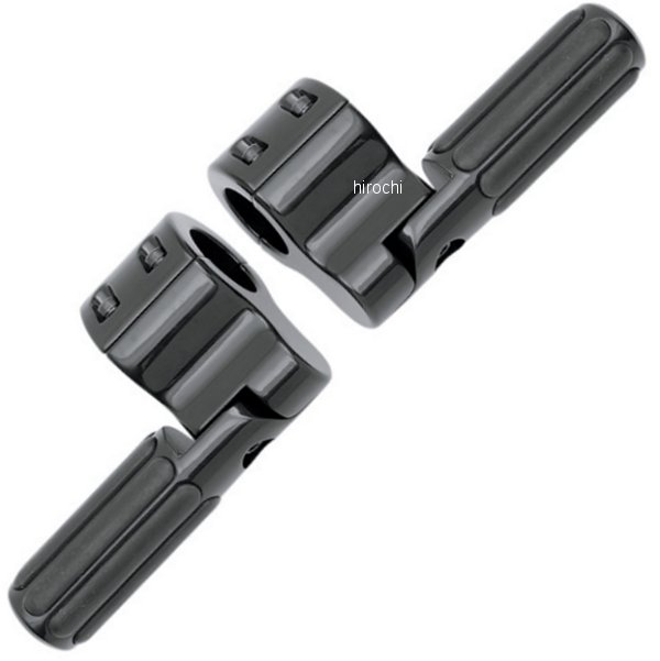 フットペグ リブ クランプオン 1.25インチ(32mm)バー 黒