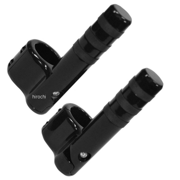 フットペグ ワイドバンド クランプオン 1.5インチ(38mm)バー 黒