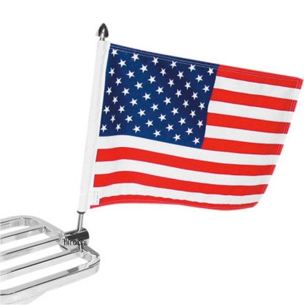 旗取付け 5/8インチ(16mm) スクエアバー用 10インチx15インチ USA旗付き