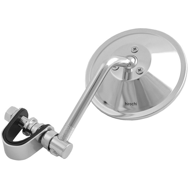 ミラー ラウンド ハーレー 4インチ クランプ式 (1個売り)