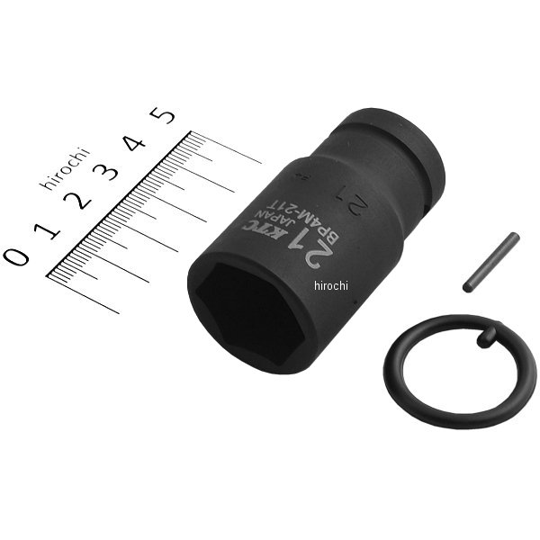 12.7sq インパクトレンチ用ソケット(セミディープ薄肉) ピン・リング付 21mm