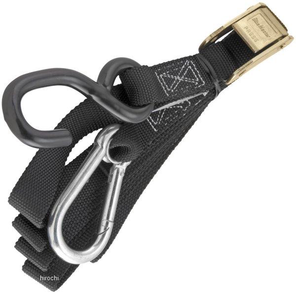 タイダウンベルト カラビナ、ソフトフック 1インチ(25.4cm) x 84インチ(213cm) 黒