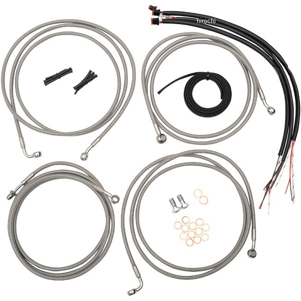 ケーブルコンプキット ステンレス 14年以降 FLH ABS付 ミニエイプバー用