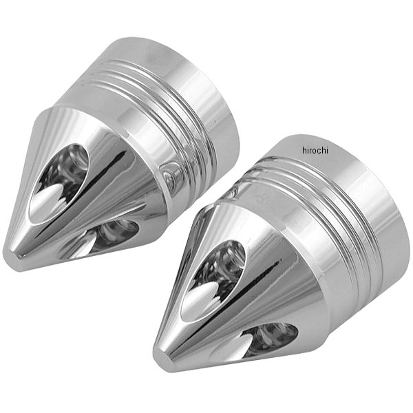 フロント アクスル ナット カバー 07年-20年 ツインカム スパイク クローム 左右ペア