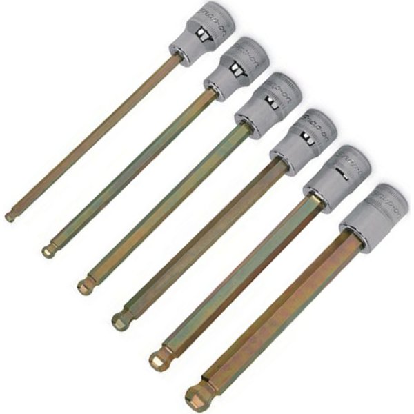 3/8インチ ソケット ヘキサ ボール ロング ミリサイズ 6点セット