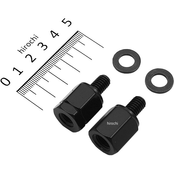 SH-8  ミラー 正ネジアダプター 2個入り ブラック 8mm逆ネジ→8mm正ネジ 8mm正ネジ→8mm正