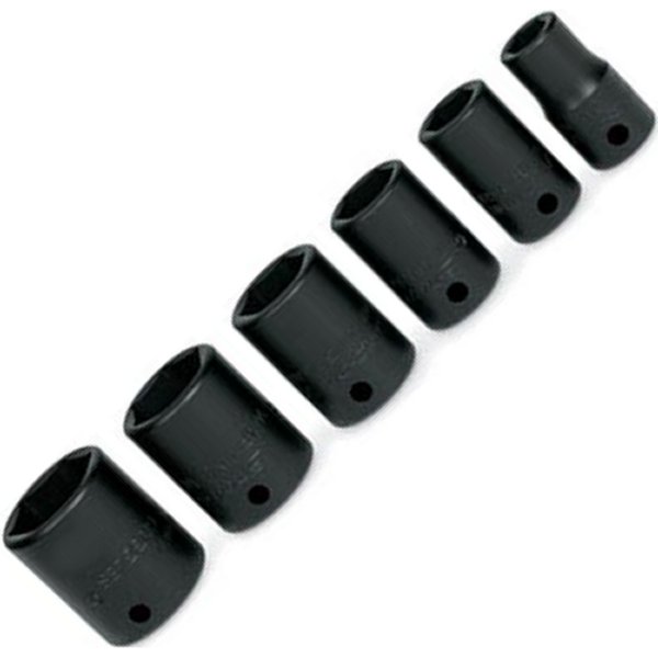 シャローインパクトソケット 6ポイント 6個 セット(1/4インチ-9/16インチ)