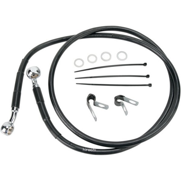 フロント ブレーキライン 黒ステンレス 88年-03年 XLH1200 +4インチ(46インチ)