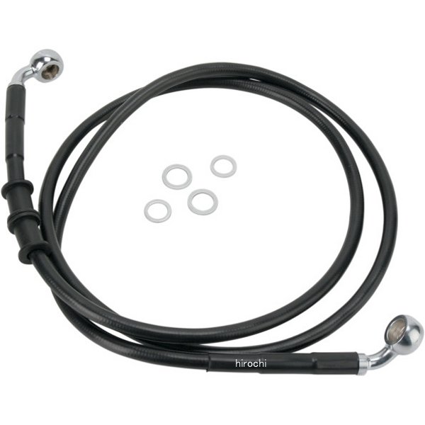 フロント ブレーキライン 黒ステンレス 10年以降 FXDWG ABS無 +4インチ(48.125インチ)