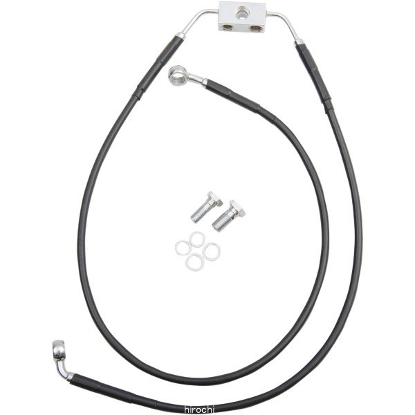 フロント ブレーキライン 黒ステンレス 12年以降 FXDB ABS付 アッパー/ロアー +6インチ