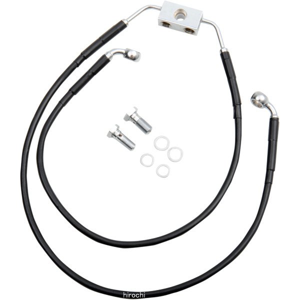 フロント ブレーキライン 黒ステンレス 12年以降 FXDWG(ABS付き) アッパー/ロアー +10インチ