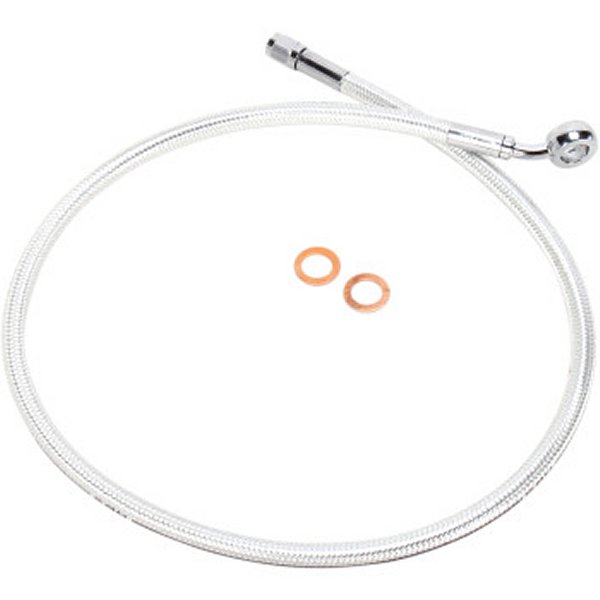 フロント ブレーキライン 7/16インチ/35°アッパー30インチ ソフテイル(シングルディスク) クローム