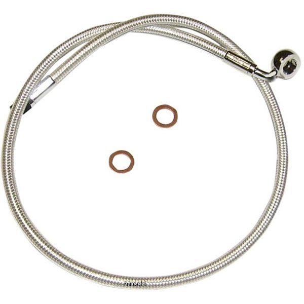 フロント ブレーキライン 10mm/90°アッパー 24インチ(610mm) クローム