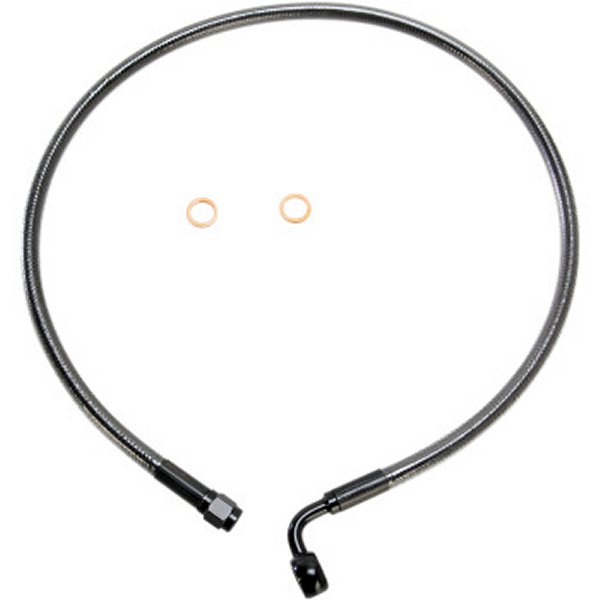 フロント ブレーキライン 10mm/90°アッパー 28インチ(711mm) 黒