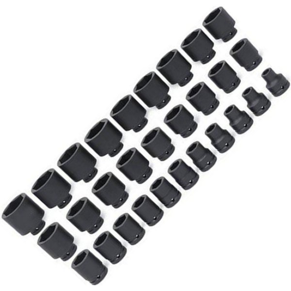 シャロー インパクト ソケット 6ポイント 29個 セット (9/16インチ-2-3/8インチ)