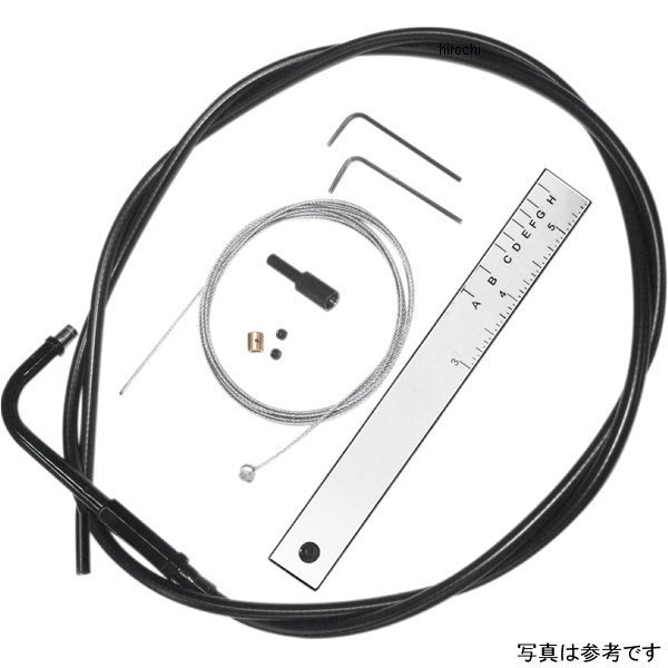 スロットルケーブル 自作キット エルボー角 45°96年以降 黒/クローム