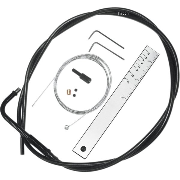 スロットルケーブル 自作キット エルボー角 90°96年以降 黒/クローム