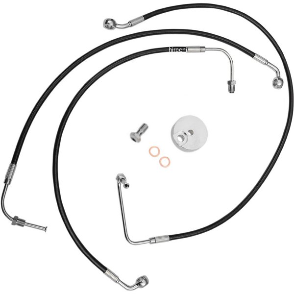 ブレーキホース 黒 14年以降 FLHR、FLHX 15-17インチ用