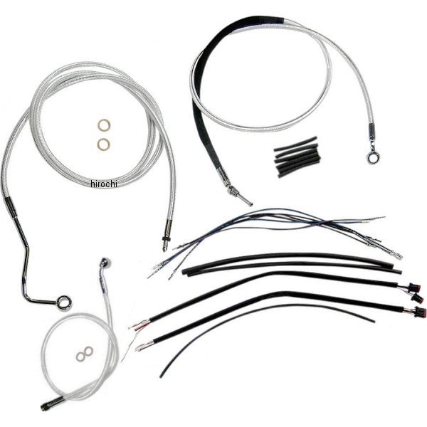 ケーブルキット クローム 14年以降 FLHTCU、FLHX ABS ロワーホース無し 12-14インチ用