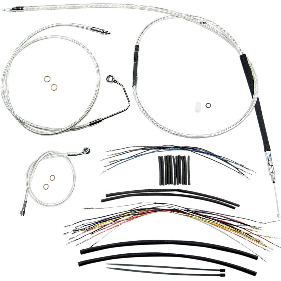 ケーブルキット クローム 08年-13年 FLH ABS付 ロワーホース無し 15-17インチ用