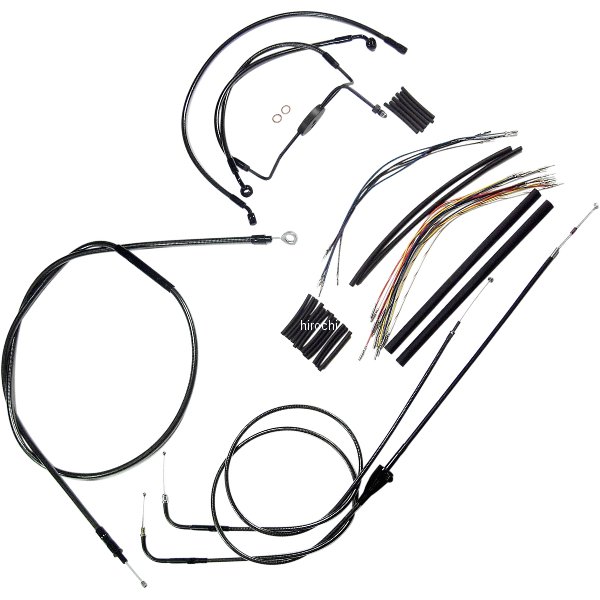 ケーブルキット 黒 96年-06年 FLHR、FLHX 18-20インチ用