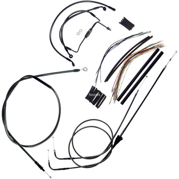 ケーブルキット 黒 07年 FLHR、FLHX 12-14インチ用