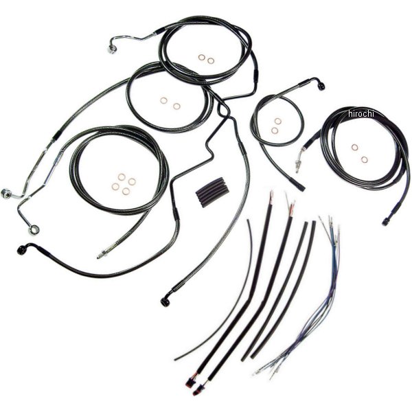 ケーブルキット 黒 14年以降 FLHTCU、FLHX ABS付 15-17インチ用