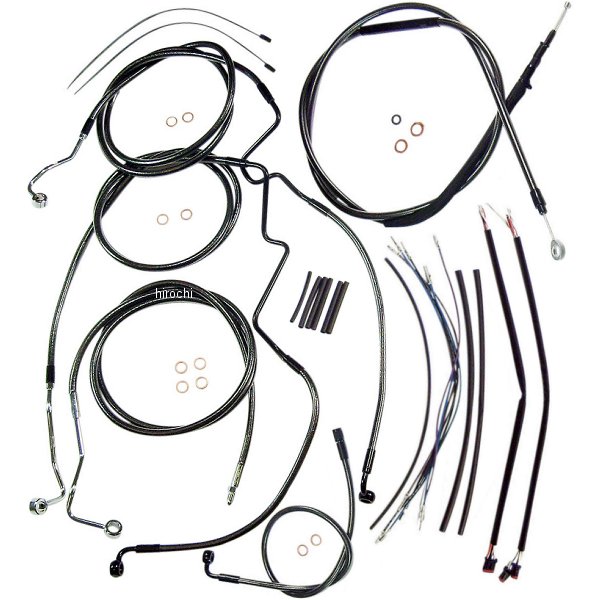 ケーブルキット 黒 14年以降 FLHR ABS付 15-17インチ用