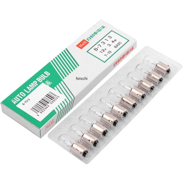 ノーマルバルブ 12V3.4W メーター球 ポジション球 (クリア) 1箱 (10個入り)