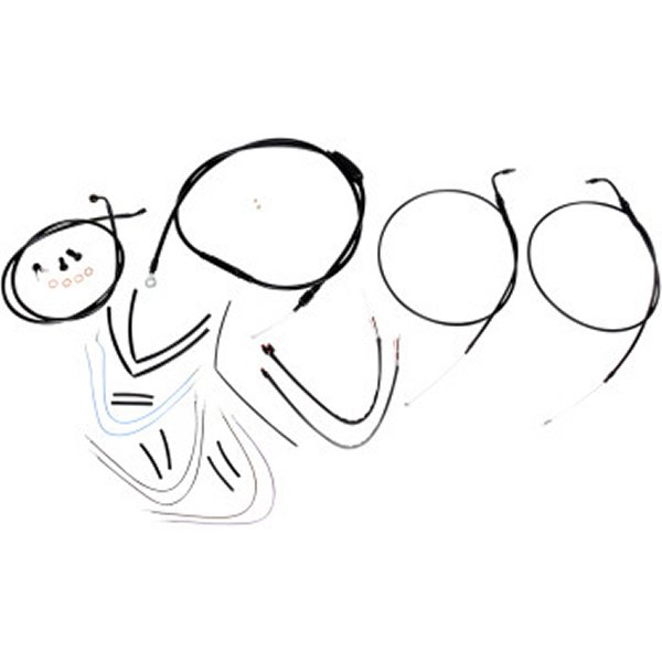 ケーブルキット 黒 11年-14年 FLSTC、FLSTF、FLSTN 16インチ用