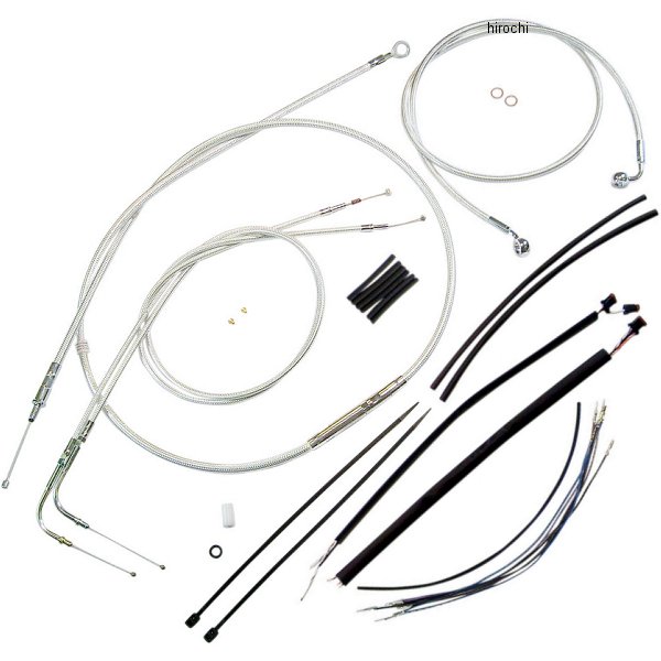 ケーブルキット クローム 07年-13年 XL1200C、XL1200L、XL1200N、XL1200X 14-16インチ用