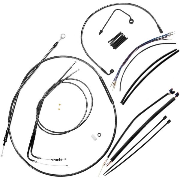 ケーブルキット 黒 15年 FLSTC、FLS ABS付 ロワーホース無し 12-14インチ用