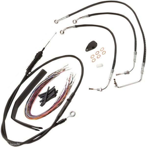 ケーブル キット 黒 14年以降 ツーリング 15インチ エイプバー用