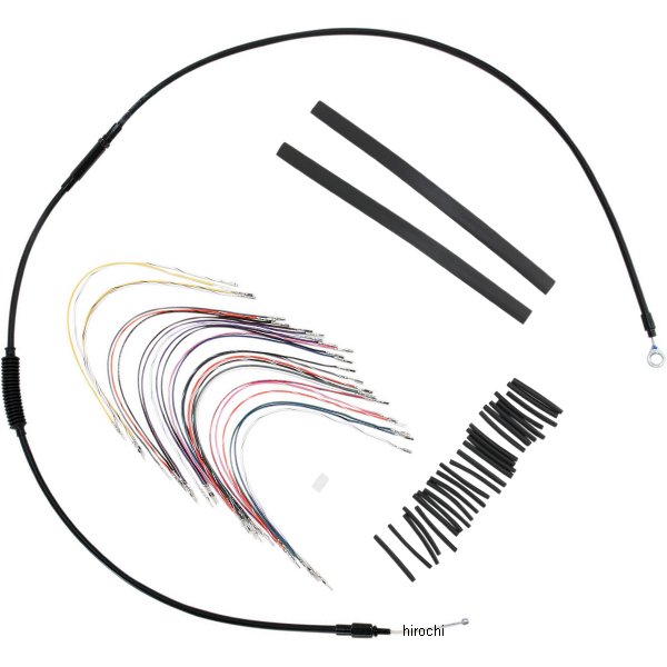 ケーブル キット 黒 08年-13年 FLHT、FLHX ABS付き 13インチ エイプバー用
