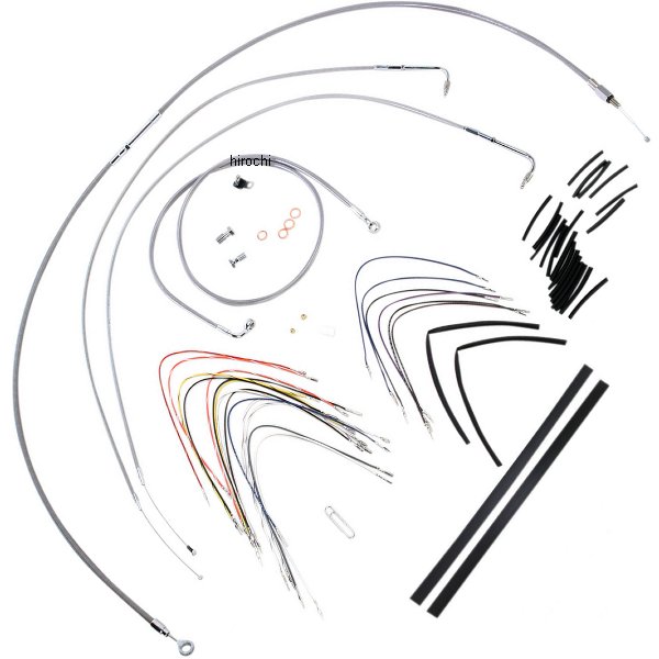 ケーブル キット ステンレス 07年-10年 FLSTC、FLSTF、FLSTN 16インチ エイプバー用
