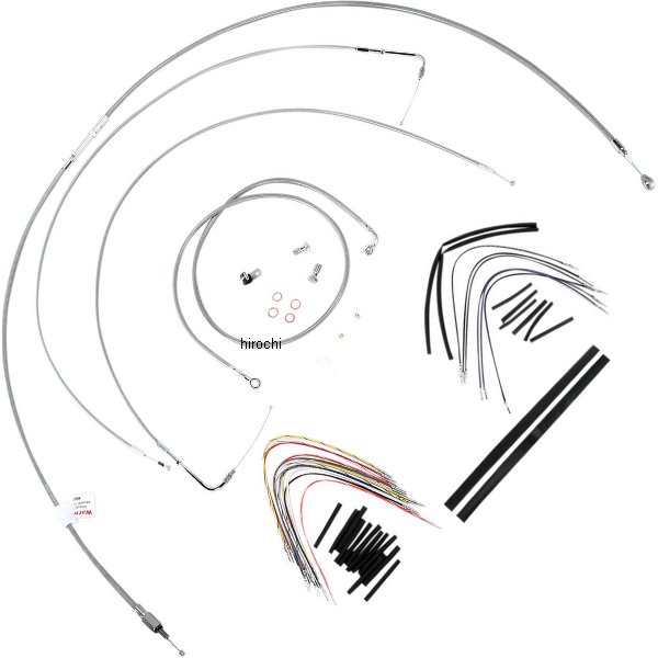 ケーブル キット ステンレス 00年-06年 FLSTC、FLSTF 14インチ エイプバー用