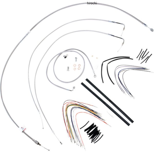 ケーブル キット ステンレス 07年-10年 FXSTB、FXSTC 14インチ エイプバー用