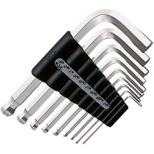 ハイグレードボールポイントL型スタンダード6角棒レンチセット(9本組) インチ