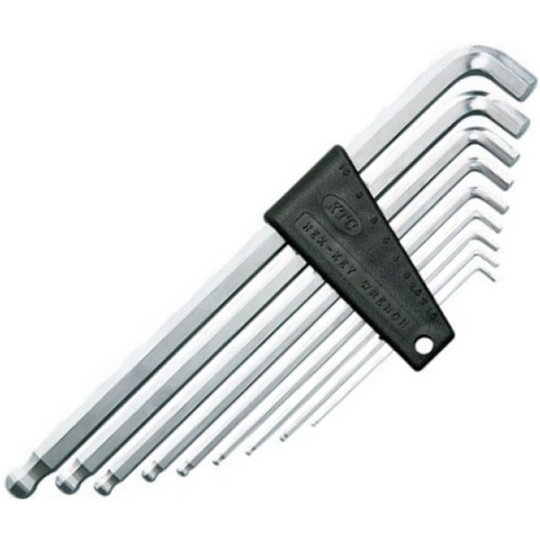 ハイグレードボールポイントL型ロング6角棒レンチセット(首下ショートタイプ)(9本組)