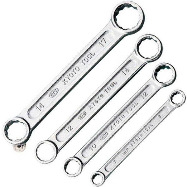 ストレートショートメガネレンチ セット 4本組