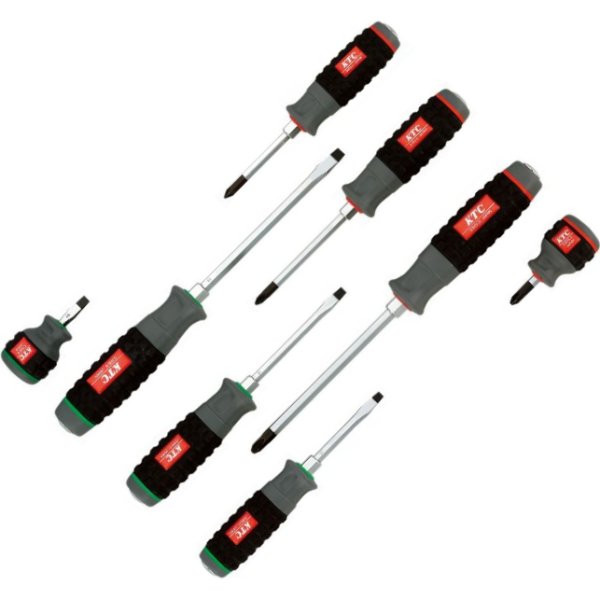 樹脂柄ドライバセット貫通タイプ(8本組)