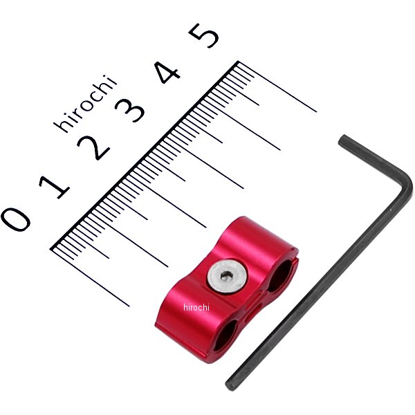 ホースセパレーター レッド 1個 Lレンチ付属 社製スリムラインホース オイルクーラー用 外径6mmホース用