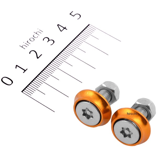 ナンバープレート固定ボルト/ナットセット ステンレス ゴールド