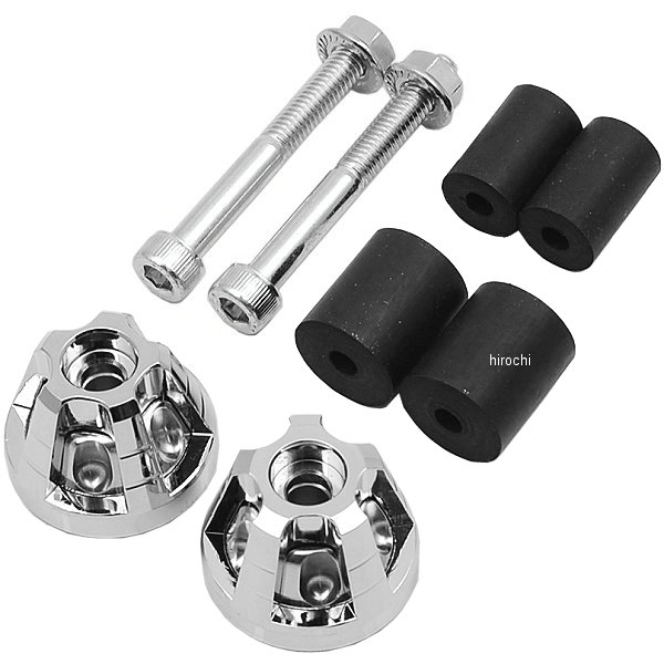 ユニオンバーエンドキャップ 汎用 クローム 左右1セット